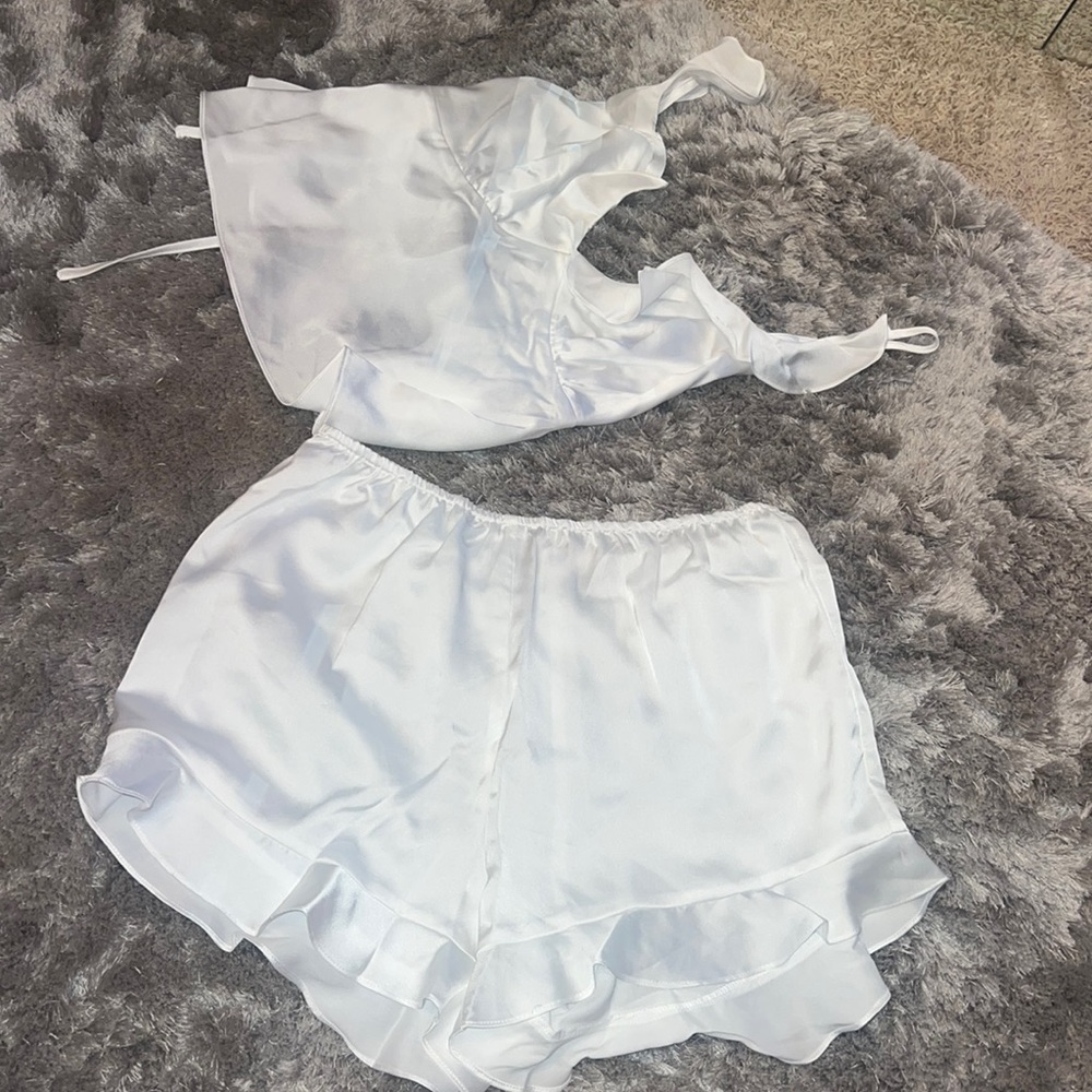 Silky white PJs!